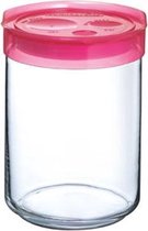 Voorraadpot - Snoeppot - Voorraadbus - Bewaarblik - Pot met deksel - Roze - 1l