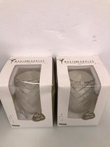 LED kaarsen - 2 stuks - doorzichtige kaarsenhouder
