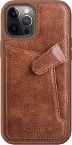 Nillkin - Hoesje geschikt voor iPhone 12 Pro Max - Aoge Leather Case Serie - Book Case - Bruin