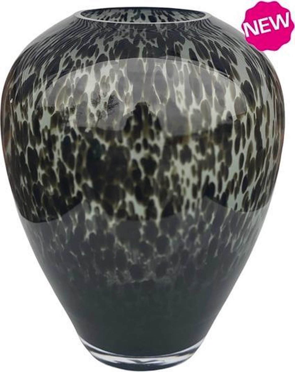 Cheetah Vaas Kander grijs | Grey | Vase The World | Ø27.5 x H35 cm |