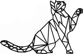 LSRDSGN - Poes - Wanddecoraties - Geometrisch - 40x62 cm - Dieren - Muurdecoratie- Wanddecoratie - Geometrische figuren