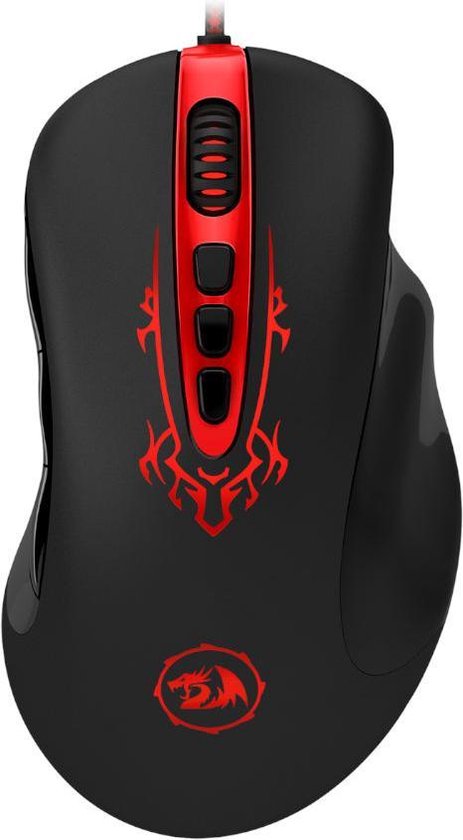 Redragon Origin Gaming Muis | Verstelbare DPI met 5 geheugenprofielen | Elke profiel eigen RGB kleur | Ergonomisch design voor langdurig gameplezier | Met 5* 5gram gewichtjes | Gouden USB-connector | Praktische muis