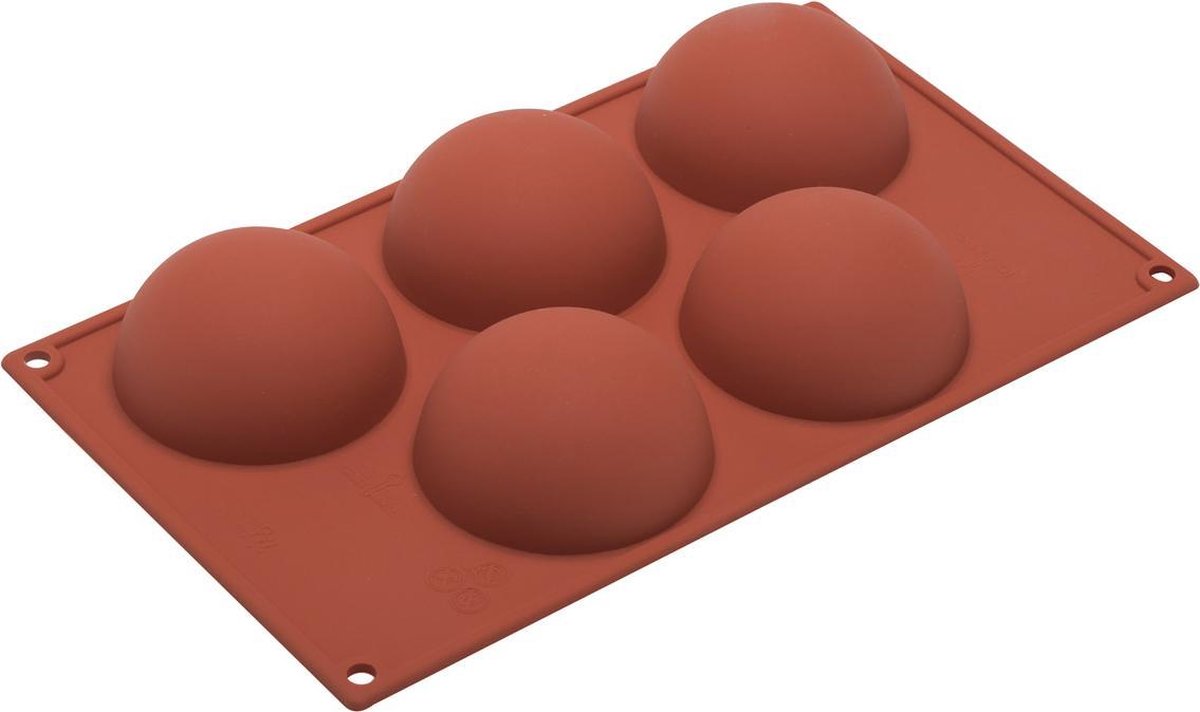 Silikomart Silicone Bakvorm Semisphere Ø8 xh4 cm -5 vaks-