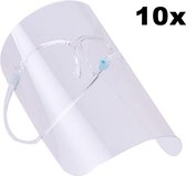 10x Bril/Frame Blauw Transparant 3 Gezichtsschermen (€3,50 per stuk)- Gezichtsscherm Brilvorm - Gelaatsscherm Frame - Gezichtsbescherming Bril - Gelaatsbescherming Frame - Spatmasker Gezicht 