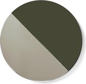 Moonrise Mirror - Black Edition - Design spiegel bestaande uit twee delen van grijs en blank spiegelglas