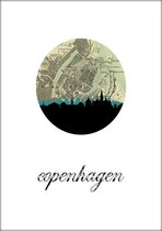 Steden Poster -Kopenhagen Skyline  - Wandposter 60 x 40 cm