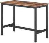 Maison´s Bartafel – Tafel – Eettafel – Industriële bartafel – Vintage – Bruin – Zwart – 120x60x90 cm
