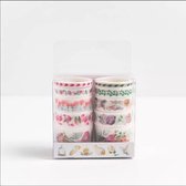 Washi tape | set | 10 tapes - bloemenpatroon | verschillende afmetingen