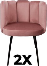 Pole to Pole Velvet Eetkamerstoelen Oud Roze (2 Stuks) | Velvet Chairs