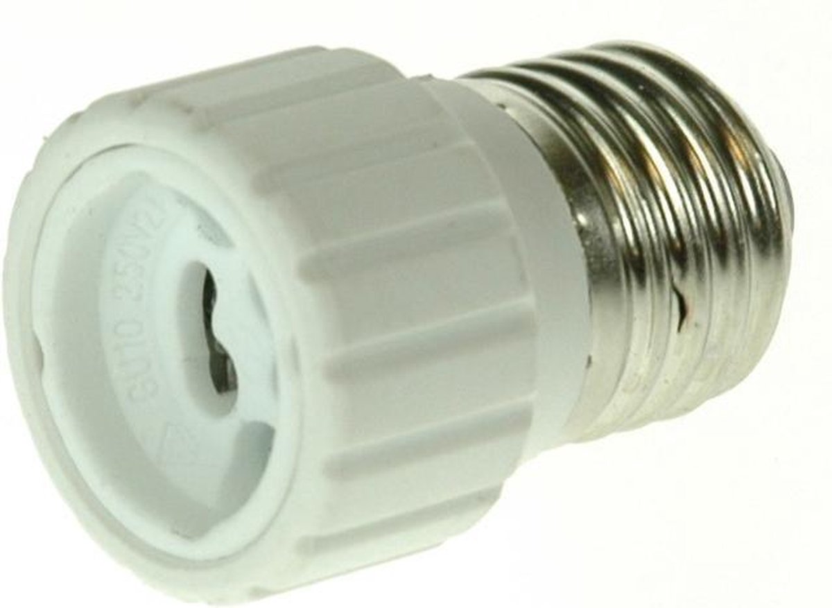 Lamphouder adapter - E27 mannelijk - GU10 vrouwelijk - Keramiek - Wit - 2 stuks