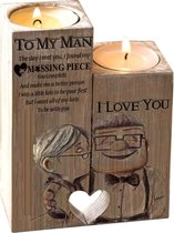 Lovery | Kandelaar | kaarskandelaar | Hout | UP | Valentijn | Love
