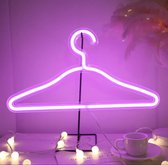 Neon Tales Wandlamp - Neon kledinghanger - Roze licht - USB - Muur of kledingrek