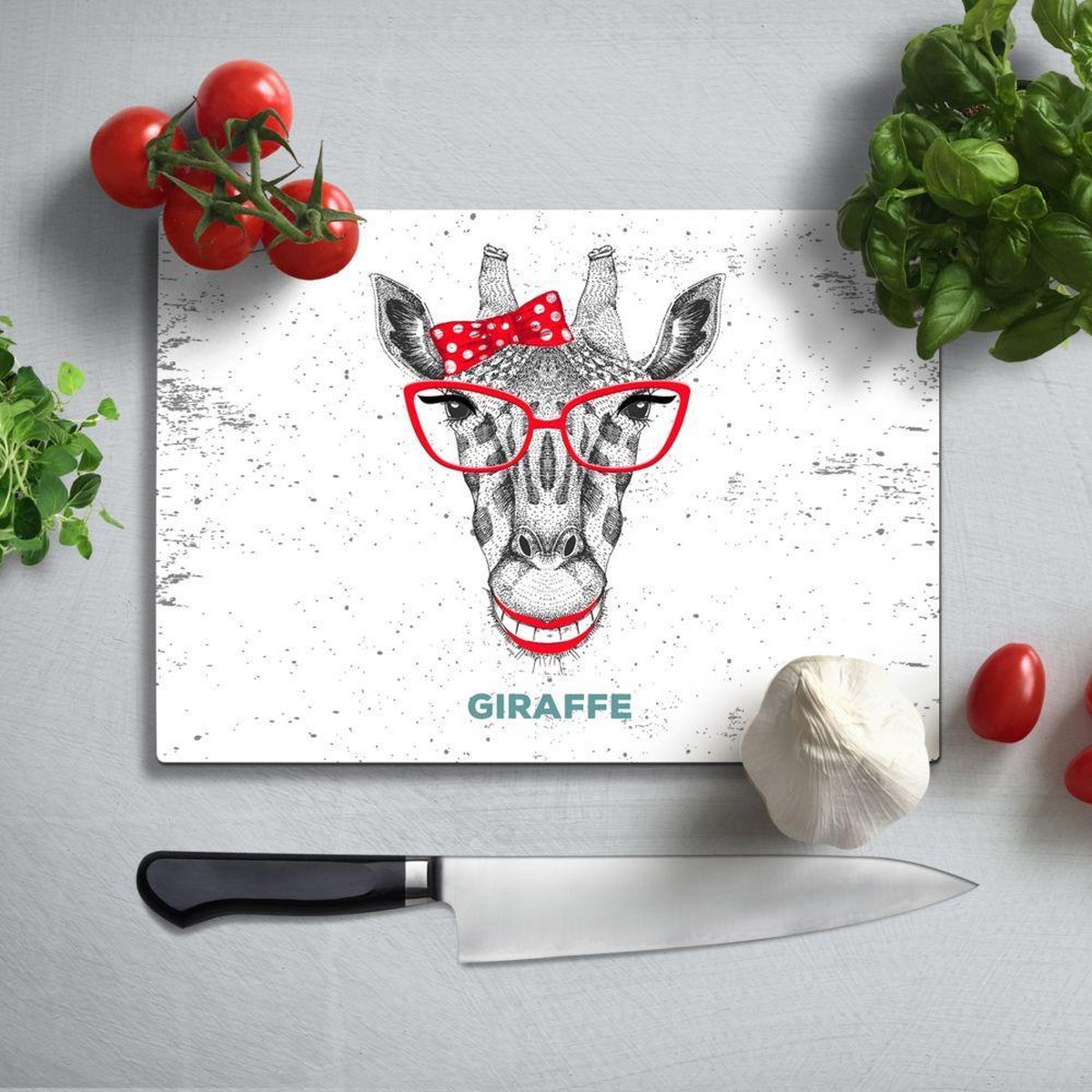 Glassnijplank - Giraffe - Glazen Snijplanken - 35x25 cm - 4 mm