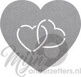 Hart in hart vilt onderzetters  - Lichtgrijs - 6 stuks - 10 x 10 cm - Tafeldecoratie - Glas onderzetter - Valentijn - Cadeau - Woondecoratie - Tafelbescherming - Onderzetters voor