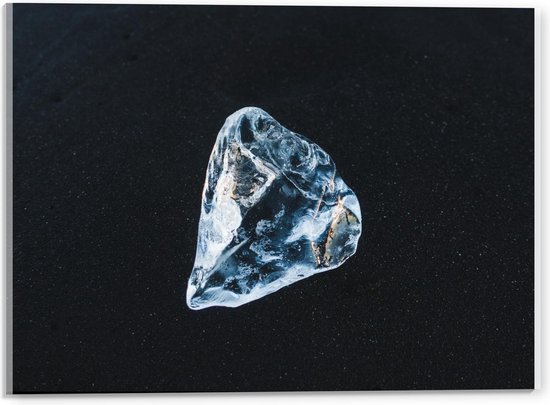 Acrylglas - Mooie Blauwe Diamant met Sterren Op de Achtergrond - 40x30cm Foto op Acrylglas (Met Ophangsysteem)
