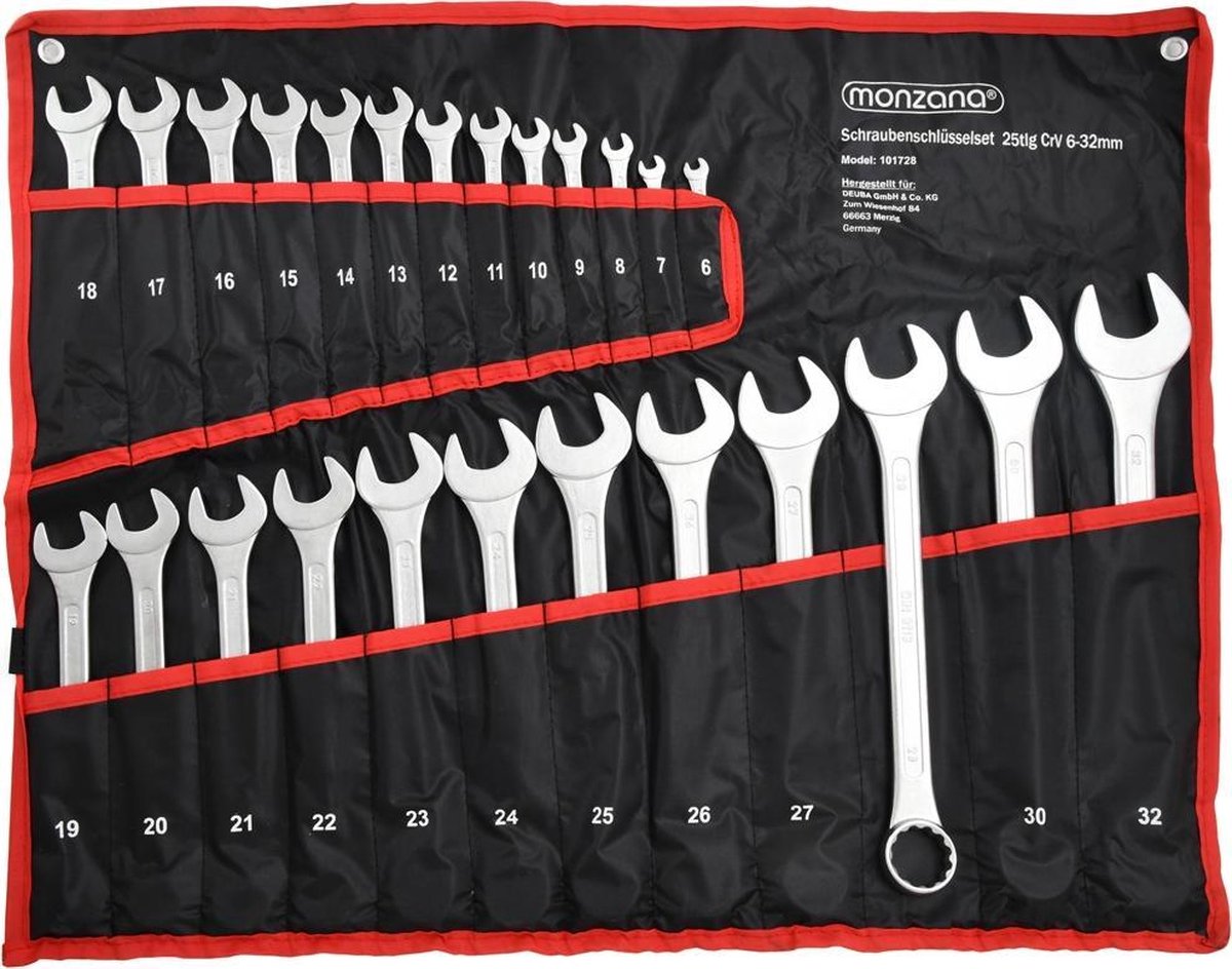 Monzana Set van 25 Steeksleutels - Chroom Vanadium - 6-32mm