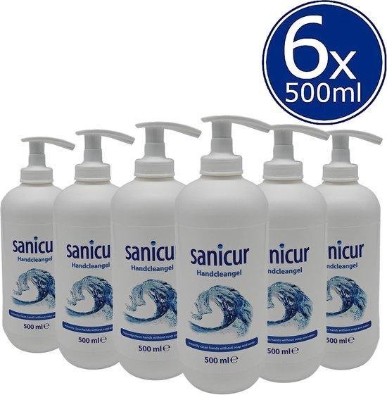 6 Sanicur Handgel 500ml - alcohol gel antibacterieel | bol.com