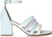 Sacha - Dames - Lichtblauwe sandalen met gekleurde bandjes - Maat 41