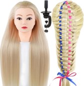 SassyGoods - Kaphoofd - Oefenpop kapper - Blond haar - Met statief - 70 cm