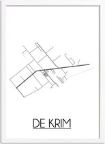 De Krim Plattegrond poster A3 + Fotolijst wit (29,7x42cm) - DesignClaudShop