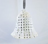 Grote kersthanger, klok, zilver, 12 cm: kunststof