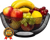 APS-Germany® Fruitschaal - Fruitmand Metaal - Schaal voor Fruit / Groente / Snacks / Brood - Zwart - 31 x 31 x 14 cm
