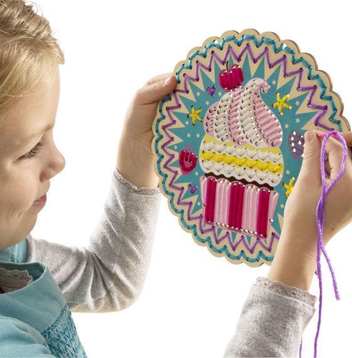 Gohytal Punch Needle Onderzetterset 6-Delig - Complete DIY Borduurset Met Patronen Voor Beginners