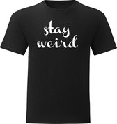 T-Shirt - Casual T-Shirt - Fun T-Shirt - Fun Tekst - Lifestyle T-Shirt - Mood - Stay Weird - Zwart - XXL