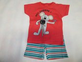 Wiplala - Jen & James - Zomer pyjama - Jongen - Rood /groen - Muis - 4 jaar  104