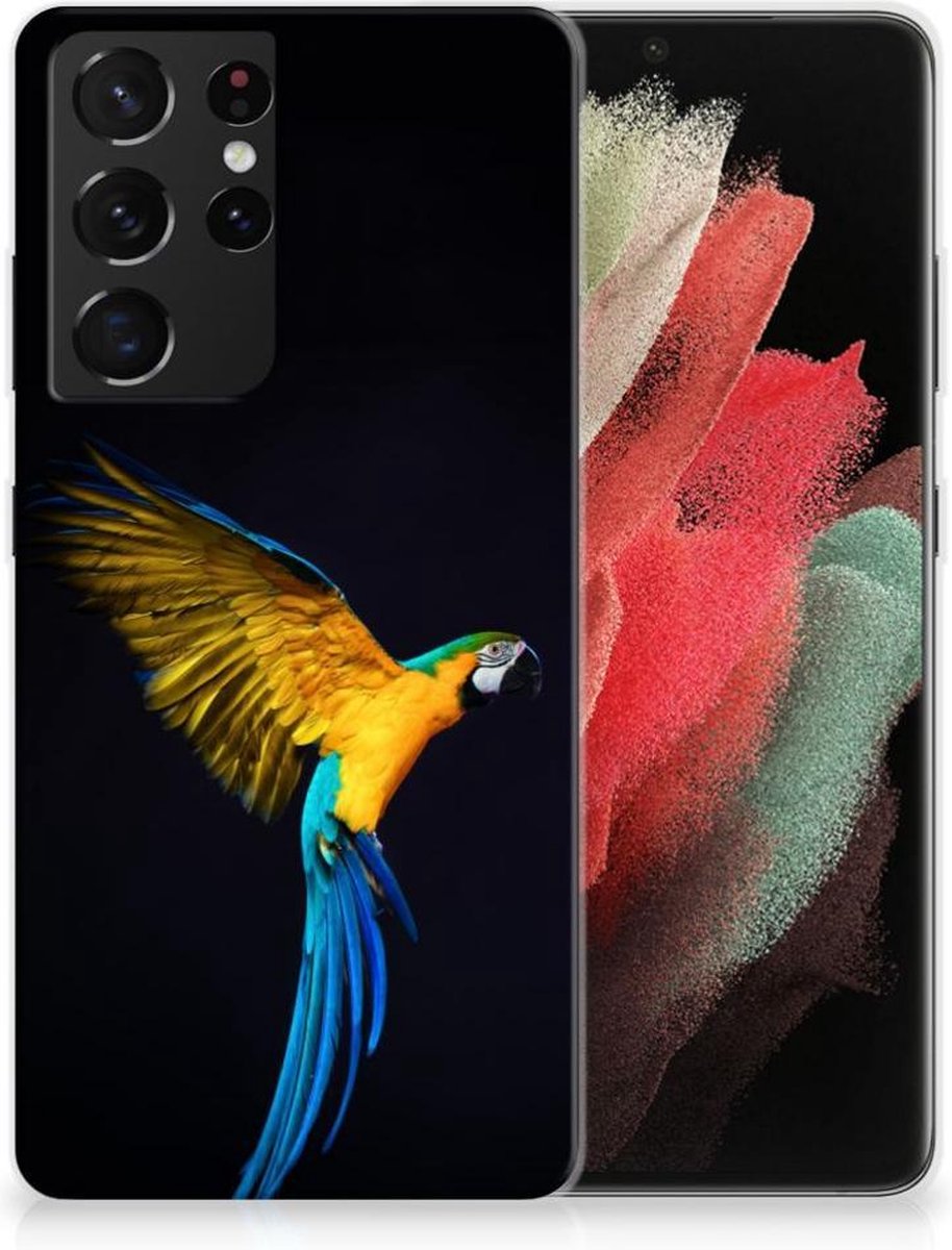 Samsung Galaxy S21 Ultra TPU Hoesje Papegaai