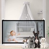 Veiligheidshekje - Baby Veiligheidshekje - Intrekbaar Traphekje - Isolatienet - Afsluiting voor Honden of Baby's - Draagbare Opvouwbare Bescherming -180 x 72cm - Zwart