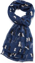 Lichte dames sjaal met honden print | mode accessoire | cadeau voor haar