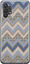 Leuke Telefoonhoesjes - Hoesje geschikt voor Samsung Galaxy A32 5G - Retro zigzag - Soft case - TPU - Print / Illustratie - Multi