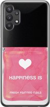 Samsung Galaxy A32 5G hoesje siliconen - Nagellak - Soft Case Telefoonhoesje - Print / Illustratie - Roze