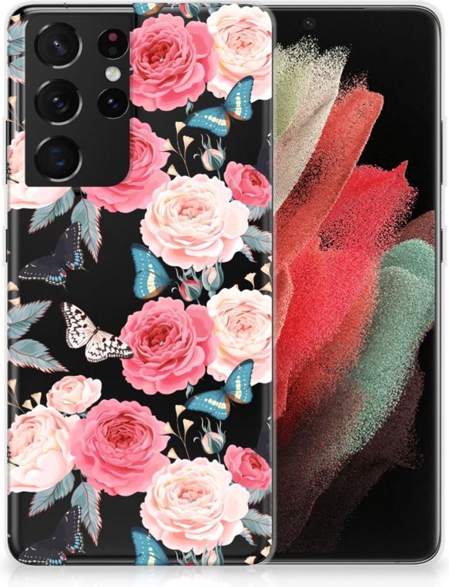 Samsung Galaxy S21 Ultra TPU Case Butterfly Roses