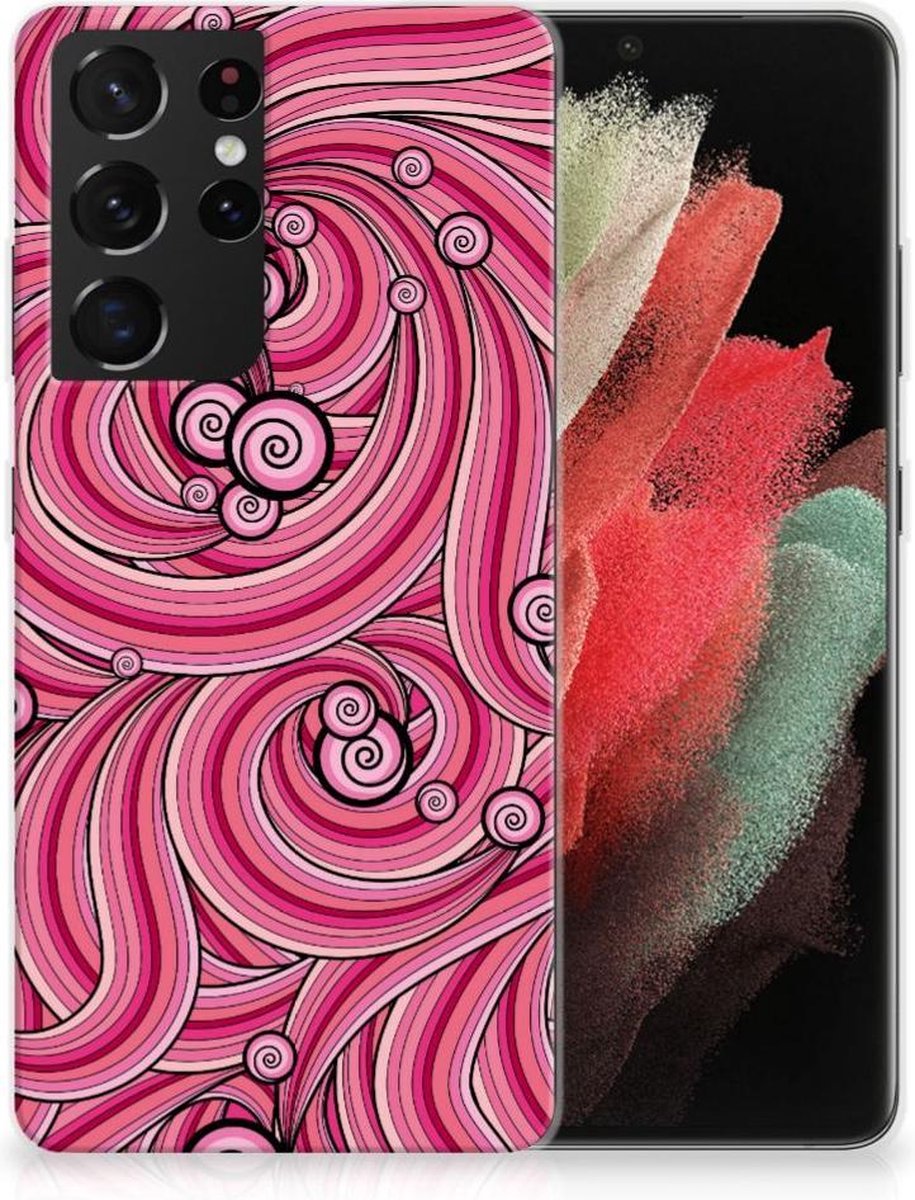 Samsung Galaxy S21 Ultra Hoesje maken Swirl Pink