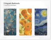 Set van 3 magnetische boekenleggers, Vincent van Gogh
