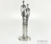 Sculptuur ''Het Gezin'' - Echtpaar + 1-Kind / Beeldje familie / tinnen huwelijk / 10 jaar getrouwd / Vaderdag / Moederdag