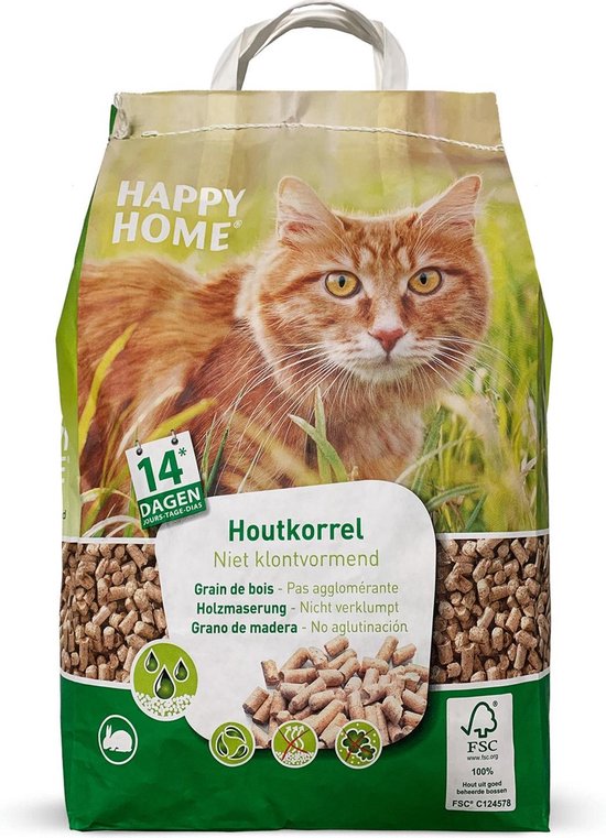 Happy Home Natural Houtkorrel - FSC - Kattenbakvulling - 10 l 5 kg
