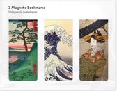 Set van 3 magnetische boekenleggers, Japanese Kunst