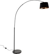 QAZQA arc-basic - Moderne Vloerlamp | Staande Lamp - 1 lichts - H 170 cm - Zwart -  Woonkamer | Slaapkamer