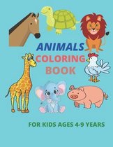 animals coloring book for kids ages 4-9 years