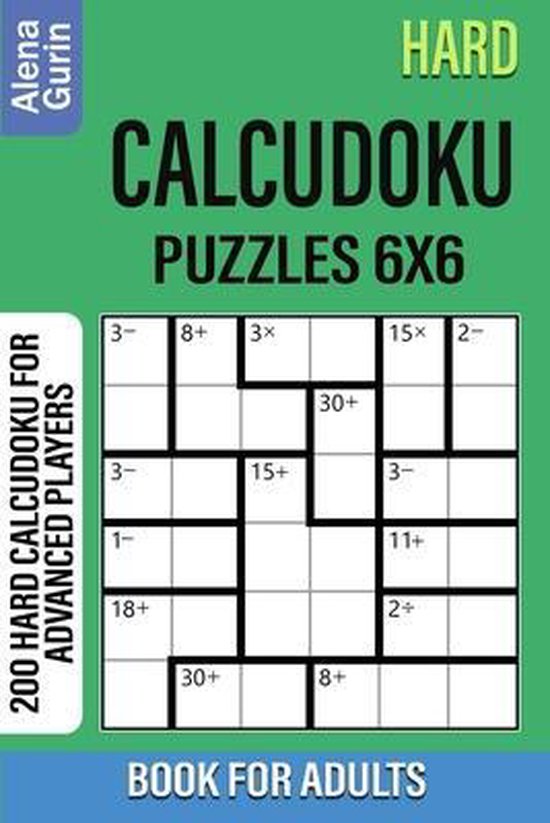 Hard Calcudoku Puzzles 6x6 Book for Adults - cover