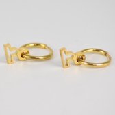 Oorring hanger sterrenbeeld weegschaal - goud