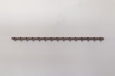 Vij5 - Coatrack By The Meter door Maarten Baptist - metalen wandkapstok, lasergesneden uit een buisprofiel met 15 haken - 150cm - RAL7006 beige-grijs