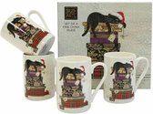 Bug Art Collection Christmas Cat Koffie Thee Mok - 4 Delig