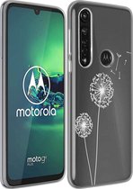 iMoshion Hoesje Geschikt voor Motorola Moto G8 Power Hoesje Siliconen - iMoshion Design hoesje - Wit / Transparant / Dandelion