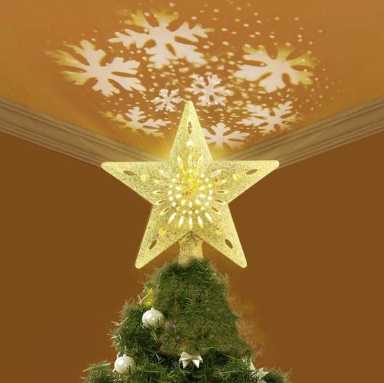 Piek kerstboom met projectie verlichting goud | bol.com