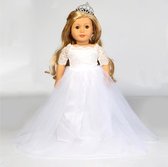 barbiekleding - trouwjurk - wit met elegante sluier en korset roosje - wedding dress -  Antwerp in modieuze kledinglaagjes - barbie huwelijk - modepoppen - poppenkleding - barbie jurken -fash