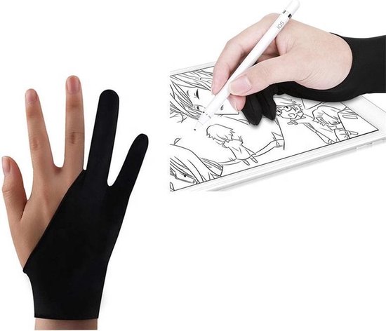 JDBOS ® Tekenhandschoen Medium - Drawing / Artist Glove – Zwart – Ook geschikt voor tablets - JDBOS Handig en mooi